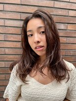 ヴァージ(Verge)&nbsp;レイヤーカット/ウェーブパーマ/前髪/こなれミディ[代官山駅]