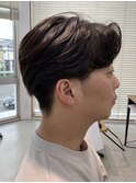 センターパートメンズマッシュパーマニュアンスパーマ刈り上げ