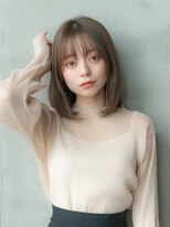 ケアリー 越谷レイクタウン(Carelly)&nbsp;デザインカラー/レイヤーカット/ウェットヘア/オリーブベージュ