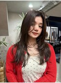 透け感オリーブベージュレイヤー