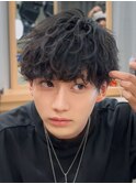 波巻きツイストスパイラルニュアンスフェザーシャドウパーマ