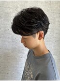 フェザーパーマメンズパーマセンターパートメンズヘア