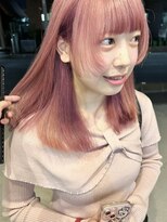 ラック 津田沼(LUCK)&nbsp;デザインカラー/ピンクハイトーン/顔周りレイヤーカット