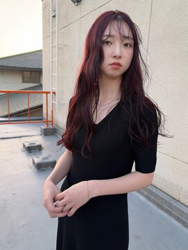 ロールアップスリーブス(ROLL UP SLEEVES) ブリーチなしワインレッド / ウェーブスタイリング