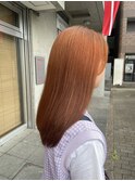 秋カラー大人可愛いダブルカラーふんわりオレンジ