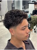 極道パーマフルバックカールオールバックパーマ