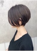 前下がりゆったり丸みショート×イルミナヌードベージュ