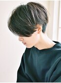 メンズ/センターパート/韓国風/マッシュ/黒髪/前下がり/パーマ