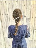 結婚式編みおろし、ハーフアップ、早朝OKイベント用ヘアーセット