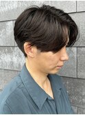 メンズマッシュセンターパートスパイラルパーマニュアンスパーマ