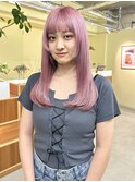 【loje】ハイトーンペールピンク/フェイスレイヤー前髪カタログ