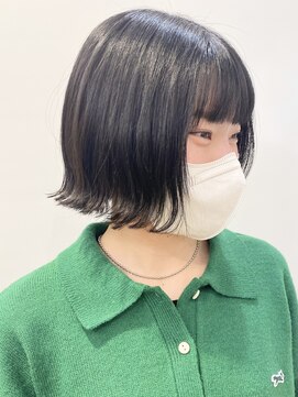 モリオフロムロンドン 松戸店(Morio from London) 【松戸　石山】黒髪外ハネボブミニボブ切りっぱなしボブ