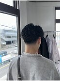 ハードスパイラルパーマ×テーパーフェード