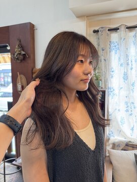 チャプター 問屋町(chapter) 透明感ケアカラーピンクブラウングレージュ顔まわりレイヤー韓国