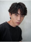 原宿シャドウパーマ大人ビジネスメンズカットセンターパート30代
