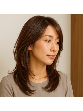 スープレックス ヘアーデザイン(SOUPREX HAIR DESIGN) 髪質改善超高濃度水素トリートメント　レイヤースタイル　40代