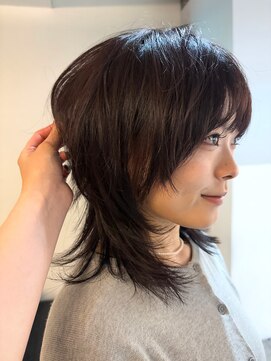 ノラ ヘアーサロン(NORA HAIR SALON) カシスブラウンぶどうカラーハッシュカットレイヤーウルフカット