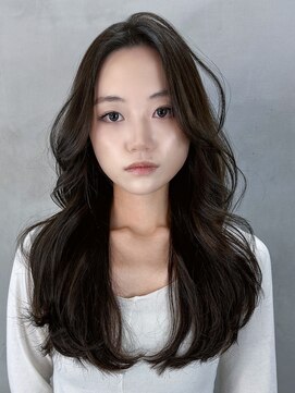 ウルフレイヤー小顔ロング韓国ヘア_F31147