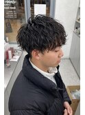 色気透け感ラフニュアンスパーマ