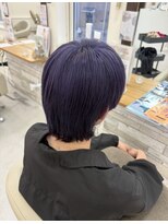 シルエット 美容室&nbsp;メンズカラー　ハイトーン　ラベンダー　艶カラー