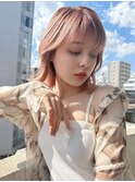 大人可愛いくびれヘア×ピンクベージュ
