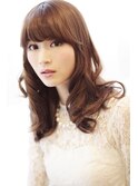 ルミエールカラーで大人かわいい厚めバングマッシュロング