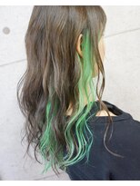 ヘアテリア リュウ 大塚(hair teria ryu) 【Bf→Af】ブリーチ2回/インナーグリーン×オリーブブラウン