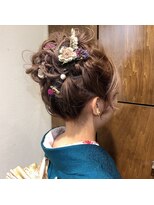 ヴァンカウンシル 豊橋店(Van Council)&nbsp;着物スタイル♪アンティークなお花が可愛いアップスタイル☆