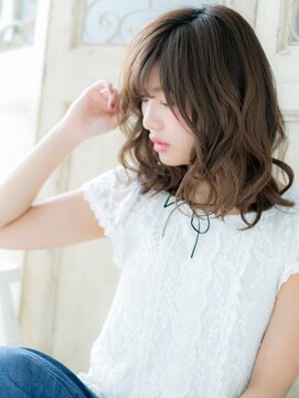 ブルー(BLUE) *CUORE水戸*…ニュアンスカラー大人ガーリー抜け感小顔ウェーブb