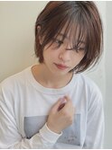 【owls】大人可愛いうざバング透け感カラーショートボブ