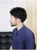 黒髪フェザーマッシュネープレスナチュラルパーマ