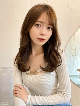 ルームバイシー 新宿(Loom. by Sea) 韓国風前髪/シルキーベージュ/グレージュカラー/斜めバング