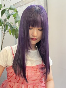 ジ エクト ヴィシア 心斎橋店(The Ect VIXIA) パープルブラック/ディープパープル/姫カット