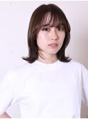 似合わせカットイメチェン前髪外ハネこなれミディ1003