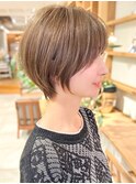 ナチュラルボブ前髪ありイメチェン20代30代40代50代ショートボブ
