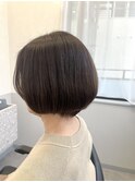 大人ショートボブ×ふんわりグレージュブラウン