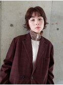 レイヤーボブウルフカットシースルーバングショコラブラウン