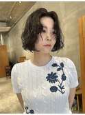 癖毛風やわらかいボブパーマ