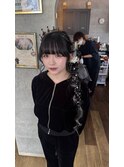 成人式前撮りヘアセット サイド編みおろし