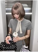 ハイトーングレージュ/ボブカット