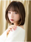 インナーカラー/アッシュベージュ/デザインカラー/内巻きボブe