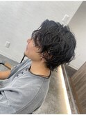 ハイライトメンズニュアンスパーマツイスト波巻きツイスパ20代