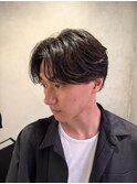 フェザーショート/フェザーパーマ/センターパート/刈り上げ
