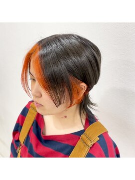 アンダーバーホワイト 阪神西宮店(_WHITE) マッシュウルフ　フェイスフレーミング　デザインカラー