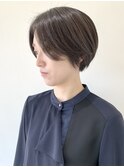 【FOLK】透明感グレージュ☆似合わせ前髪長めショートボブ♪