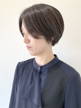 【FOLK】透明感グレージュ☆似合わせ前髪長めショートボブ♪