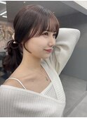 韓国ヘア　韓国風ヘア　くびれ巻き　顔まわりカット　レイヤー　