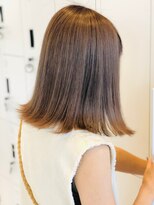 グランデュール 東静岡池田店(GRANDEUR)&nbsp;切りっぱなしボブ透明感ショコラベージュ丸みショート韓国20代