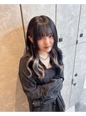 10代20代プルエクステインナーシルバー黒髪ロング80本