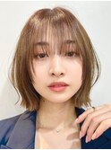 美髪/ワイドバング/外ハネボブ/ホワイトブロンド[名古屋駅/名駅]